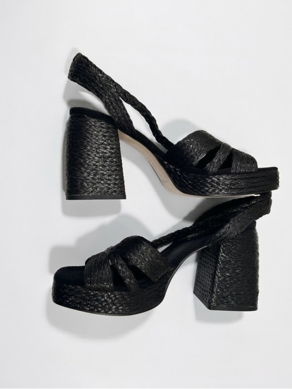 Marc Fisher LTD Janie Raffia Ankle Strap Platform Sandal New without box